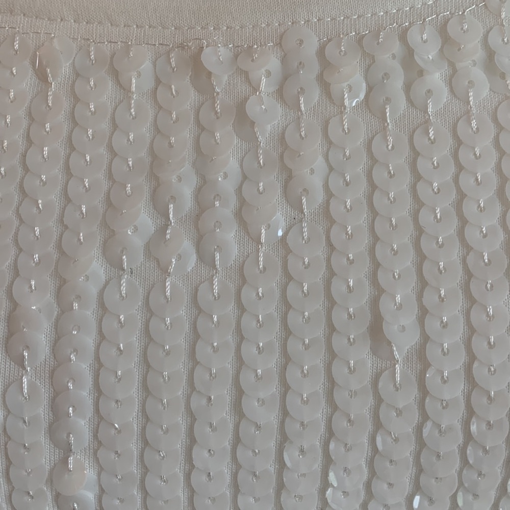 Banana Republic white sequin top.  Excellent condition! - Picture 3 of 4